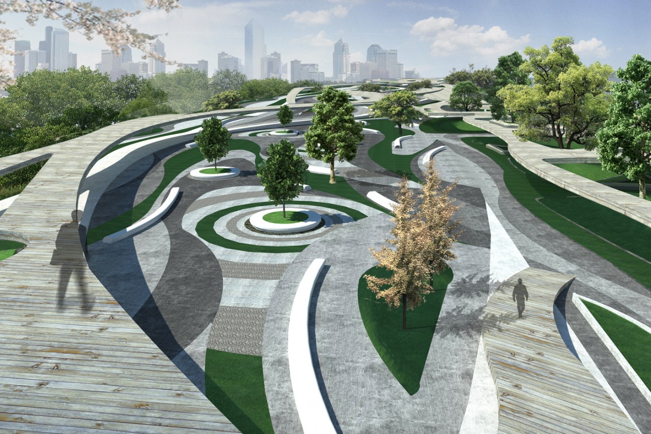 "curve曲"——重庆市九滨路滨江公园景观概念设计1