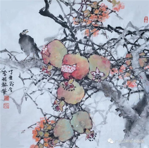 《石榴》  李醒韬    尺寸:68cmx68cm