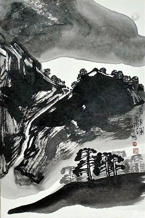 林金明现代国画山水小品欣赏