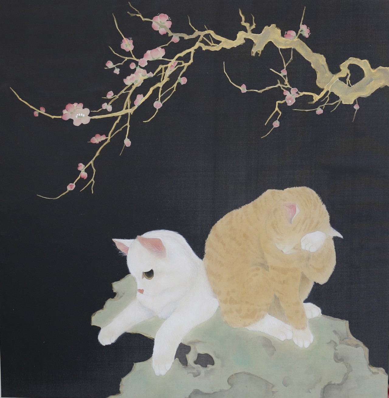 【猫趣图3-张玲毕业作品-国画-2016年作】天津美术学院2016年毕业展
