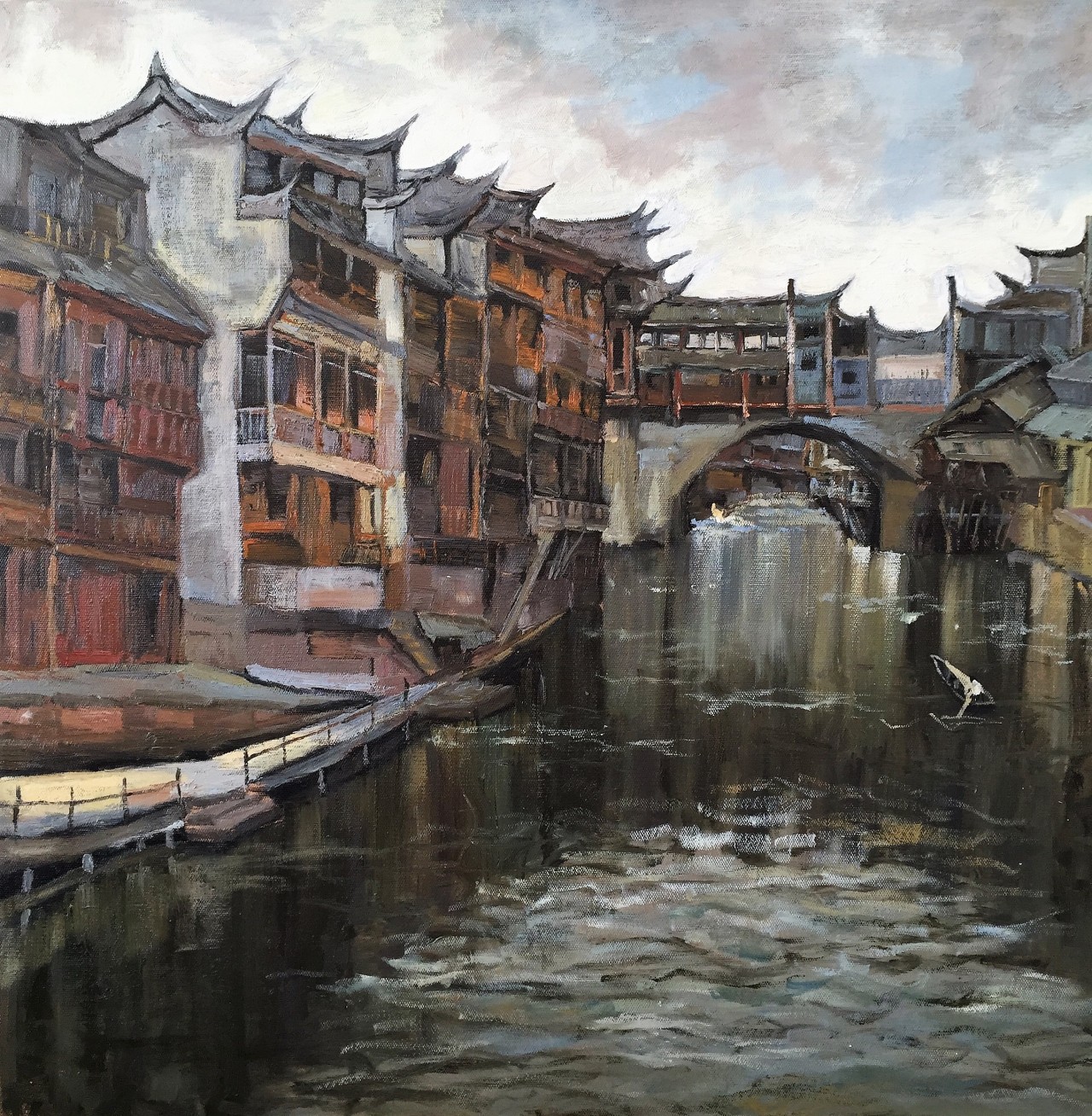 【凤凰古城-刘鸣萱毕业作品-油画-2017年作】云南艺术学院2017毕业展_
