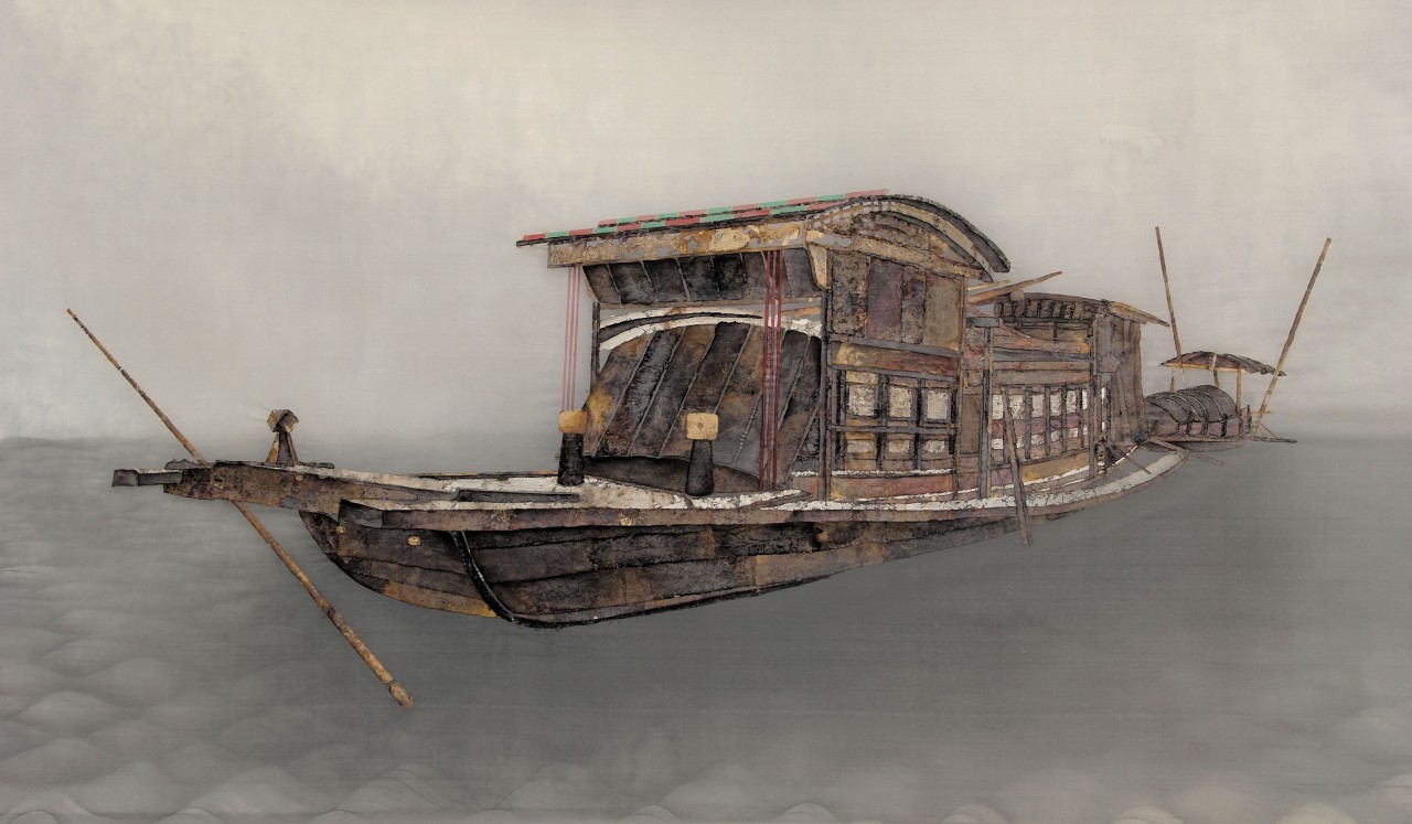 南湖红船 国画图片