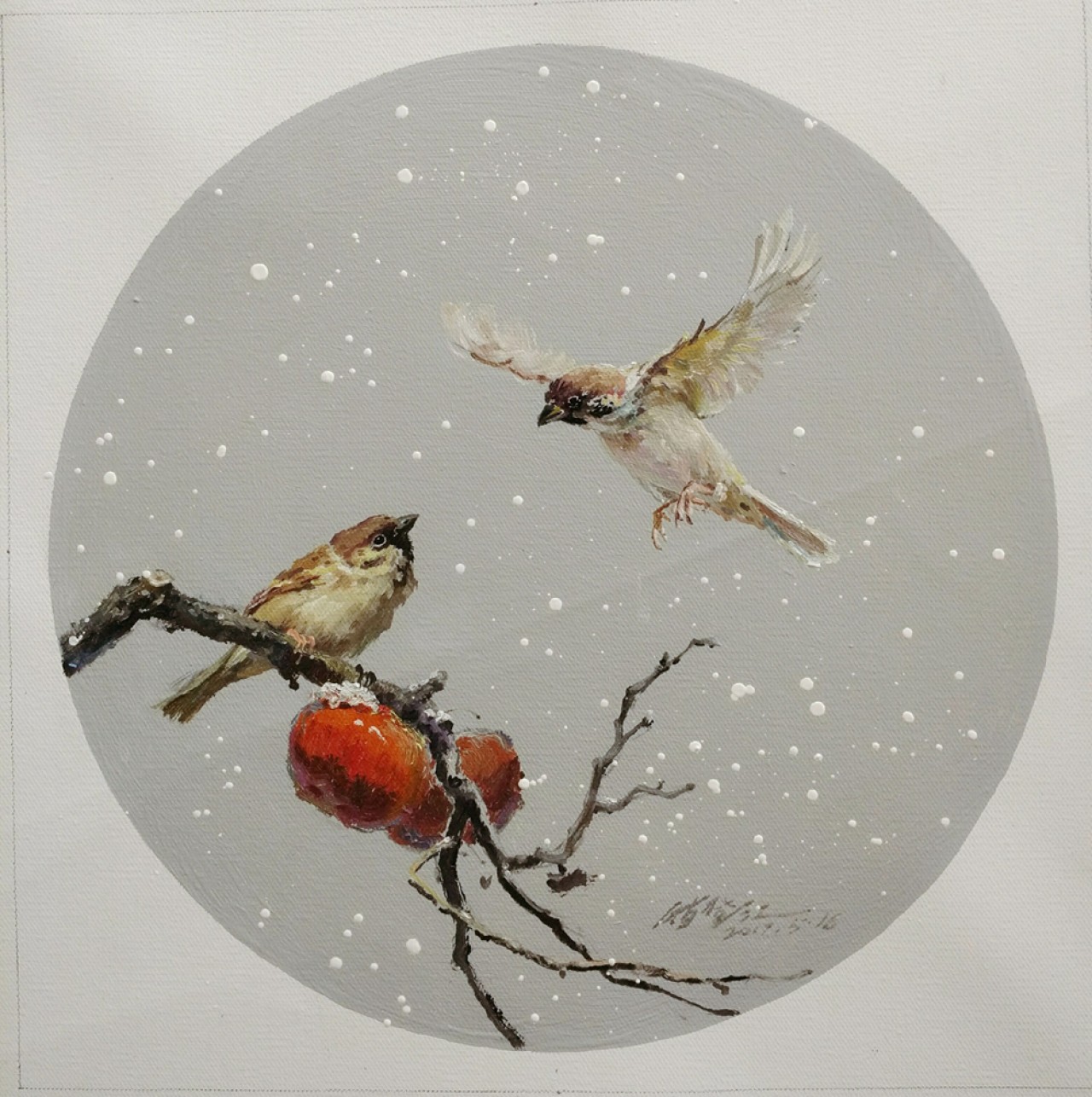 【麻雀3-昝登江毕业作品-油画-2017年作】2017全国大学生艺术年度大展