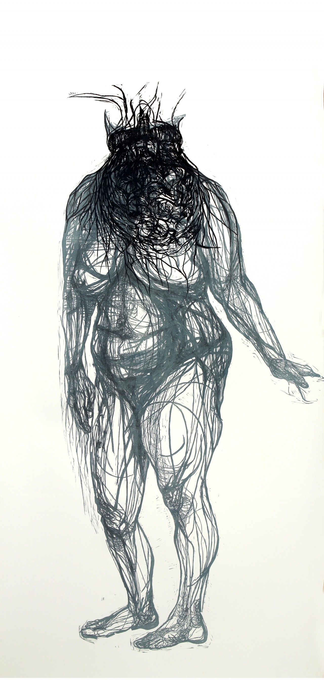 【《人体意象》系列之一-赵天宇毕业作品-版画-2018年作】鲁迅美术