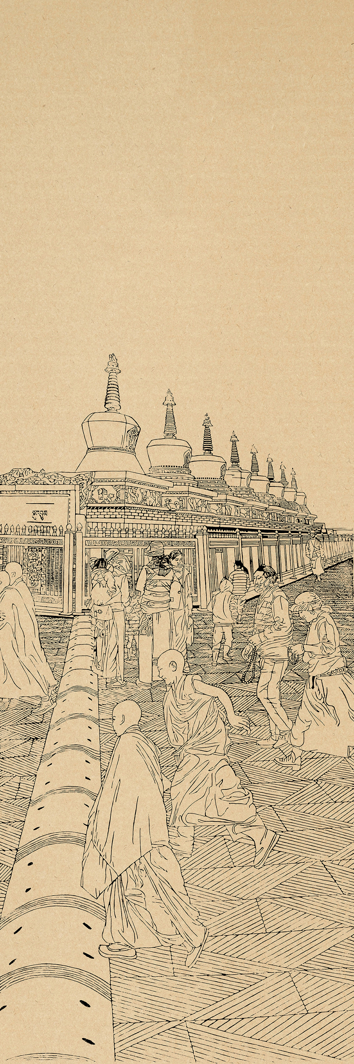 丝绸之路系列版画——塔尔寺