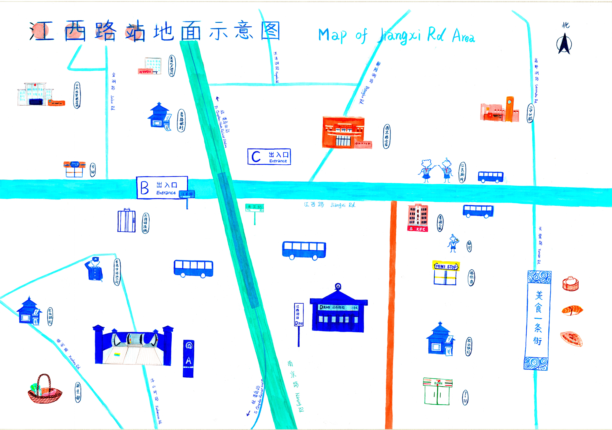 《江西路站空间地面示意图》