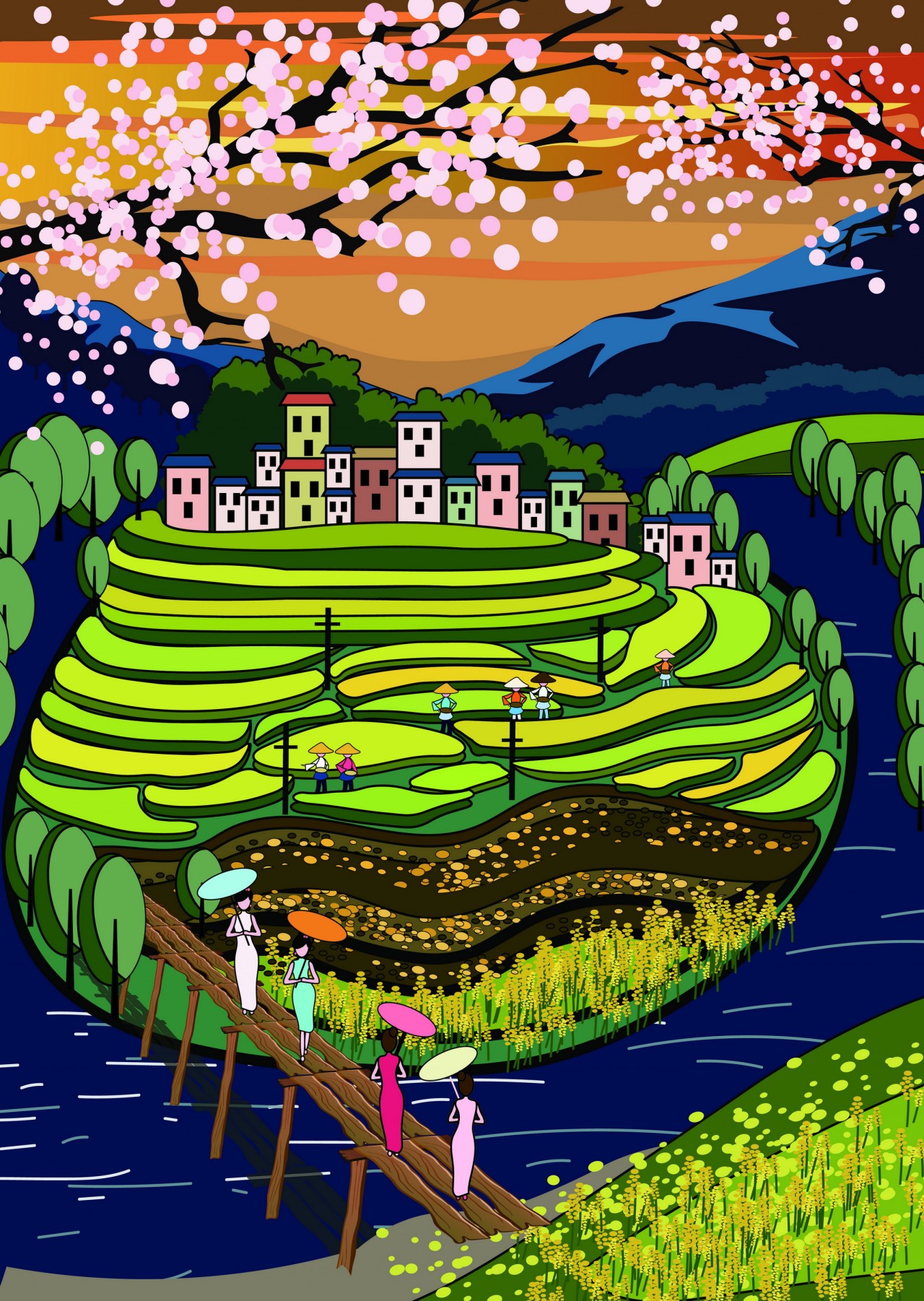 婺源水乡-插画及衍生品设计
