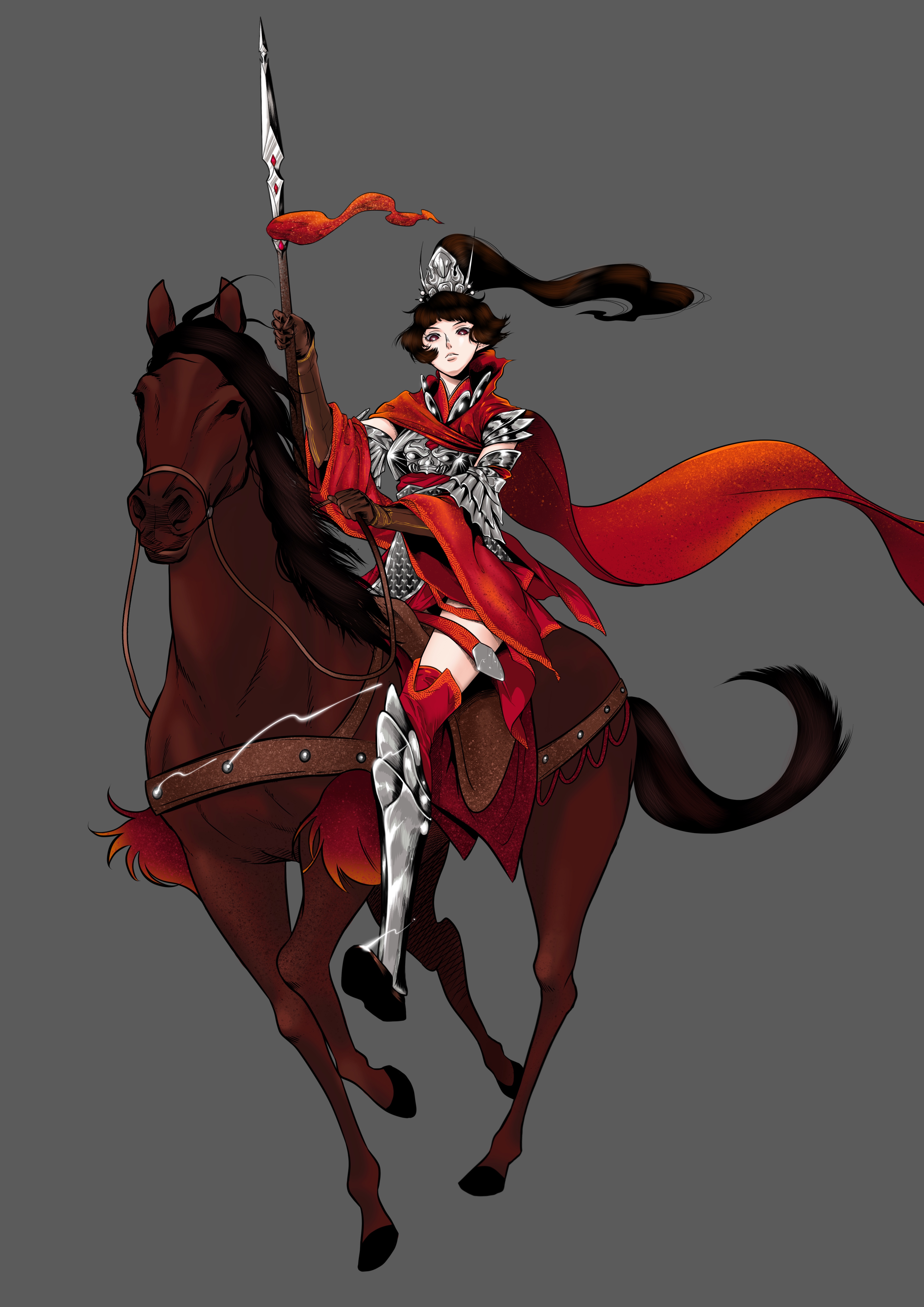 游戏角色的异装设计之女将军板绘