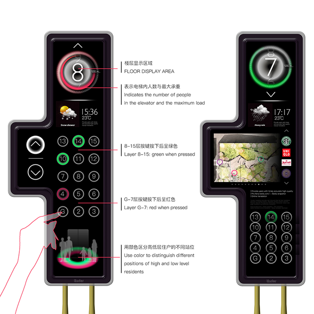 TENDER智能交互电梯面板设计