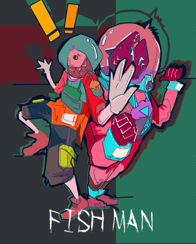 《FISH MAN》手绘海报